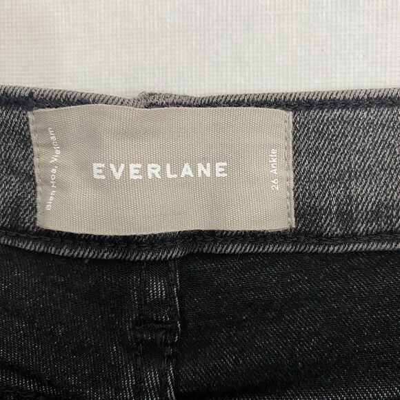 Everlane High Rise Faded Black Gray Denim Ankle‎ Jeans Womens 26 - Picture 6 of 8